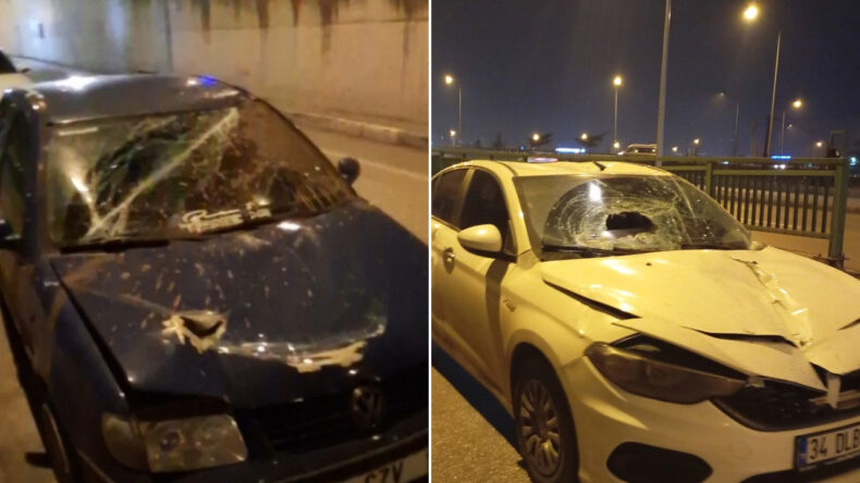 Şaşkınlık Yaratan Kaza Zinciri: İki Araca Bariyer Saplandı