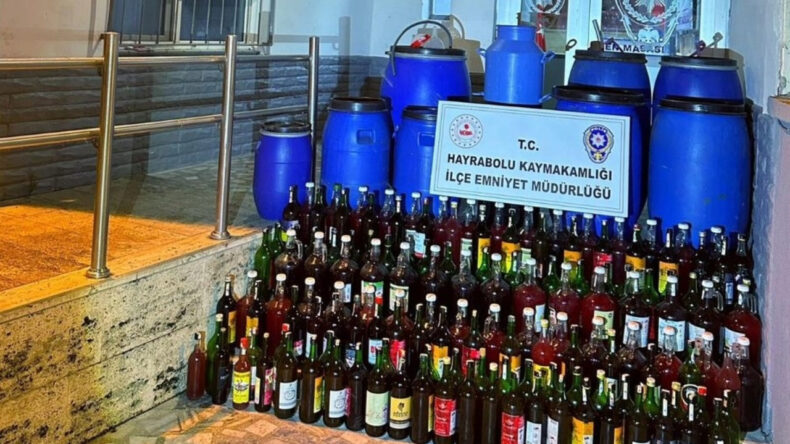 Tekirdağ'da 665 Litre Sahte İçki Yakalandı