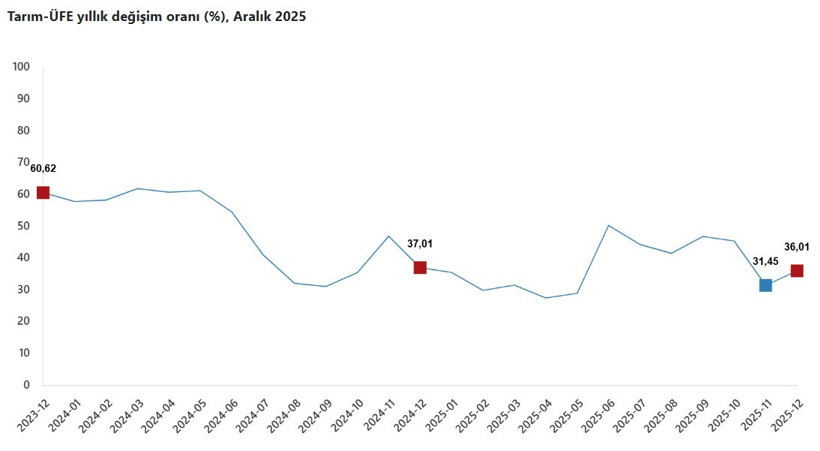 Tarım Ürünleri Üretici Fiyat Endeksi Grafik