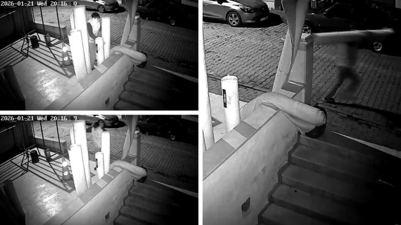 Yüzünü montuyla gizleyerek halıyı çaldı, kayıplara karıştı