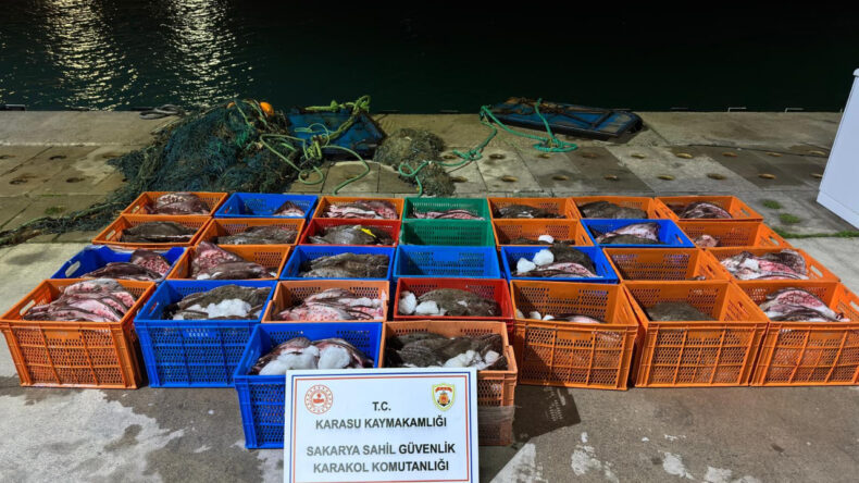 3 Milyon Liralık Ka&ccedil;ak Kalkan Balığı Ele Ge&ccedil;irildi