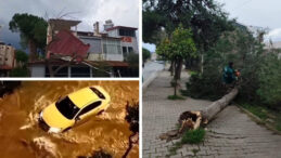 Aydın'da Fırtına ve Sağınağın Etkileri: &Ccedil;atılar U&ccedil;tu, Ara&ccedil;lar Yolda Mahsur Kaldı