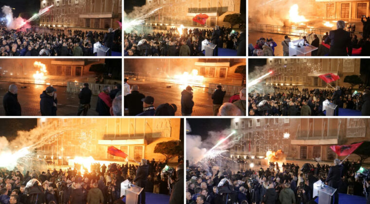 Başkent Tiran'da Başbakanlık Binasına Molotoflu Saldırı