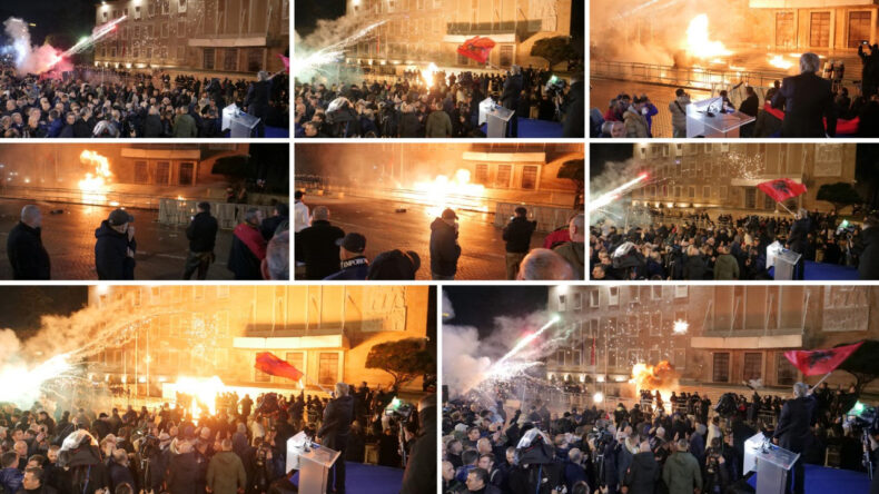 Başkent Tiran'da Başbakanlık Binasına Molotoflu Saldırı