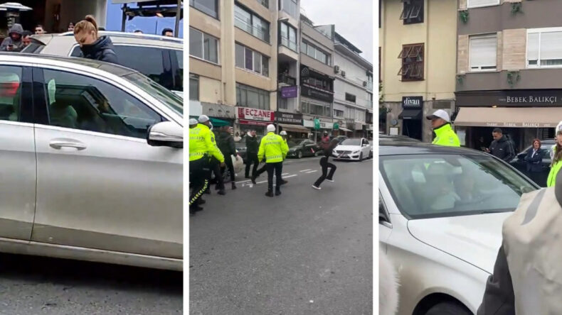Bebek'te Trafiği Durduran Kadın Hastaneye Sevk Edildi