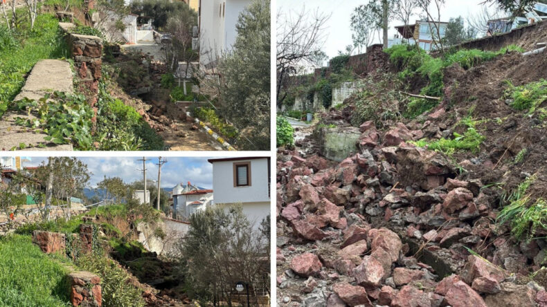 &Ccedil;anakkale'de Sağanak Sonrası İstinat Duvarı &Ccedil;&ouml;kt&uuml;