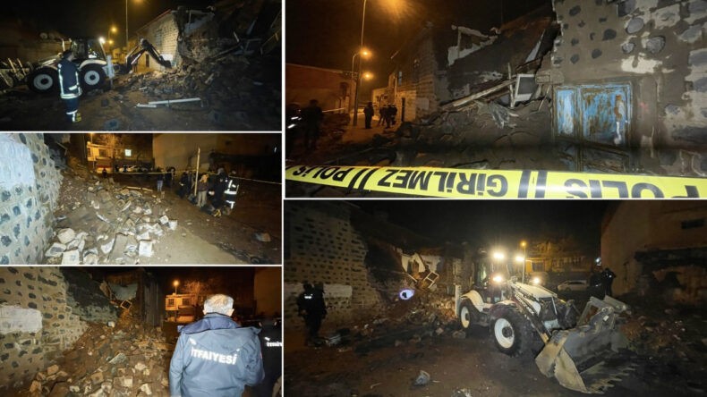 Ev &Ccedil;&ouml;kt&uuml;, Yanında &Uuml;&ccedil; Ev Tahliye Edildi