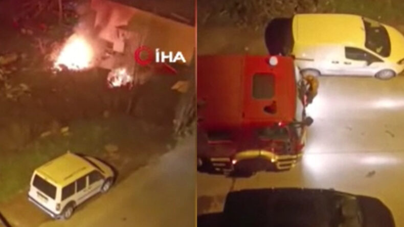 Evini Ateşe Veren Şahıs, İtfaiyenin Yolunu Kesti