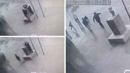 Fırtınada D&uuml;şmek &Uuml;zere Olan Atat&uuml;rk B&uuml;st&uuml;n&uuml; &Ouml;ğrenciler Koru