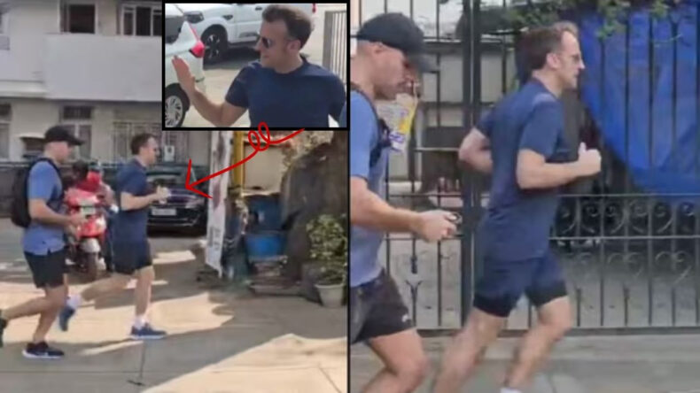 Fransız Lider Korumalarıyla Hindistan Sokaklarına İndi, Koştu