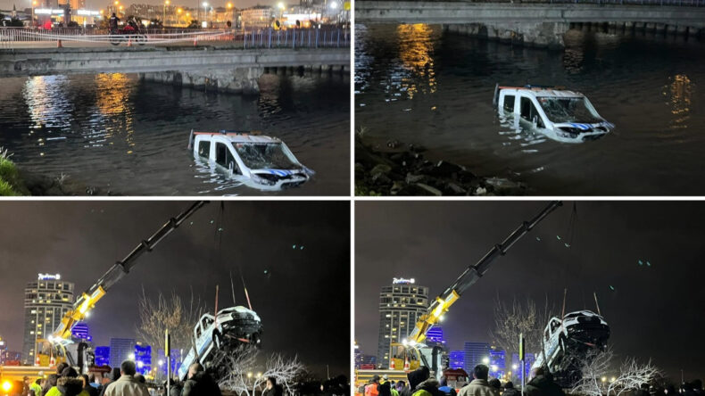 İBB'ye Ait Zabıta Aracı Denize D&uuml;şt&uuml;