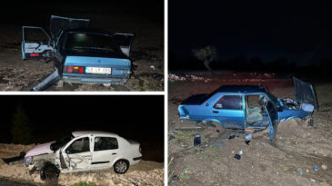 Kaza Sonrası Otomobilden Geriye Demir Yığını Kaldı