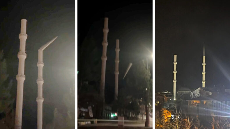 Kuvvetli R&uuml;zgar, Caminin İki Minaresinin Alemini U&ccedil;urdu