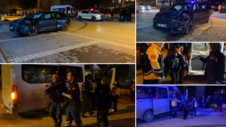 Otomobil ve Minib&uuml;s &Ccedil;arpışması: 9 Kişi Yaralandı