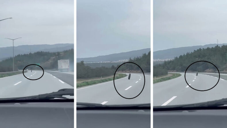 Patlayan Lastik Otobanda K&acirc;busa D&ouml;n&uuml;ş&uuml;nce: S&uuml;r&uuml;c&uuml;ler Son Anda Kurtuldu