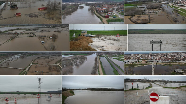 Tunca ve Meri&ccedil; Nehirleri Taştı: Tarım Arazileri Suları Altında, Yollar Kapandı
