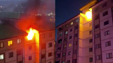 Yangında Evdeki T&uuml;p Patladı, Facianın Eşiğinden D&ouml;n&uuml;ld&uuml;
