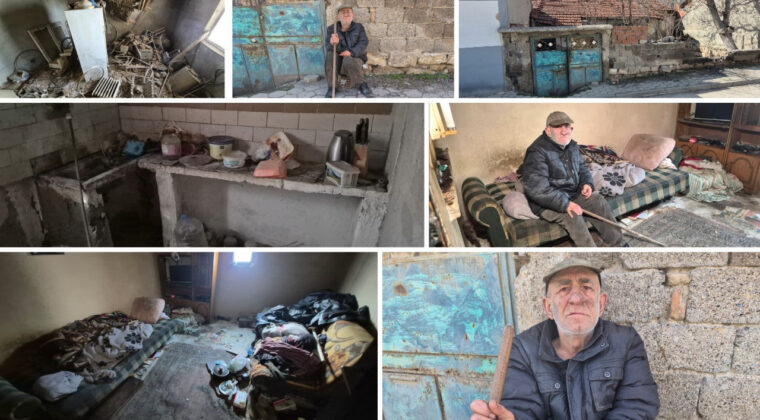 Yaşlı Adam Metruk Evde Hayatta Kalma M&uuml;cadelesi Veriyor