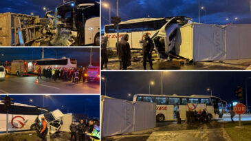 Yolcu Otob&uuml;s&uuml; ile Kamyonet &Ccedil;arpıştı: 5 Yaralı