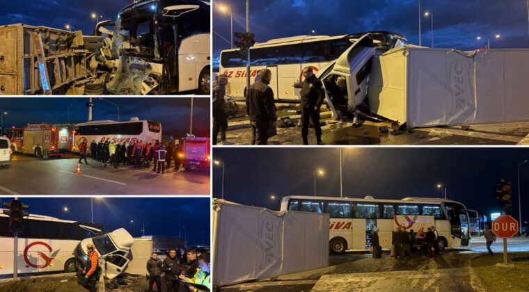 Yolcu Otob&uuml;s&uuml; ile Kamyonet &Ccedil;arpıştı: 5 Yaralı