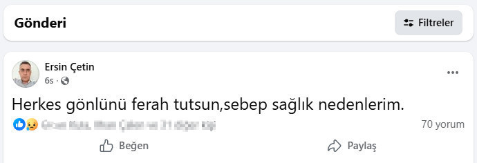 Ersin Çetin'in aracı