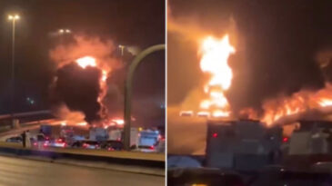 ABD'nin Riyad B&uuml;y&uuml;kel&ccedil;iliği'ne saldırı: Alevler y&uuml;kseldi