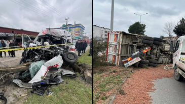 Ambulans kağıt gibi ezildi: &Ouml;l&uuml; ve yaralılar var