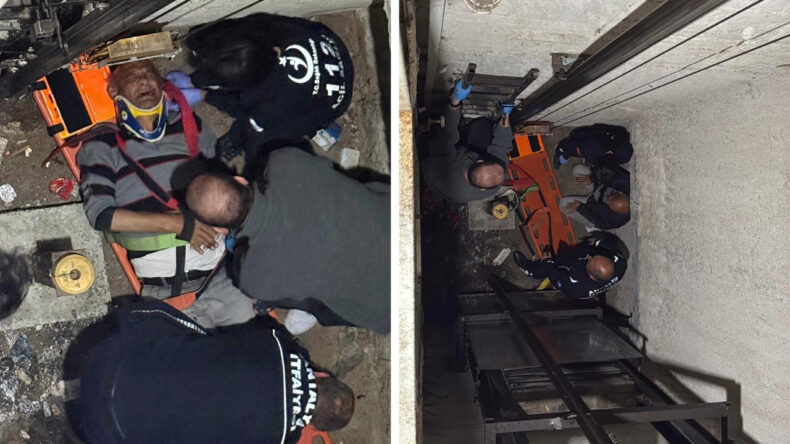 Asans&ouml;r&uuml;n kapısı a&ccedil;ılınca 5 metreden d&uuml;şt&uuml;