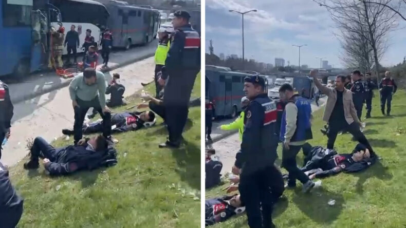 Bağcılar’da Cezaevi Sevk Araçları Kaza Yaptı: 6 Jandarma Yaralandı