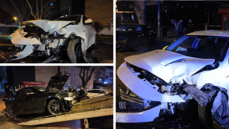 Caddebostan'da zincirleme kaza: L&uuml;ks ara&ccedil;lar hurdaya d&ouml;nd&uuml;, s&uuml;r&uuml;c&uuml; ka&ccedil;tı