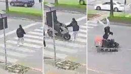 Motosiklet yaya ge&ccedil;idinde &ccedil;ocuğa b&ouml;yle &ccedil;arptı