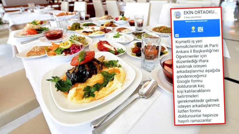 M&uuml;d&uuml;r, &ouml;ğretmenleri AKP iftarına &ccedil;ağırdı