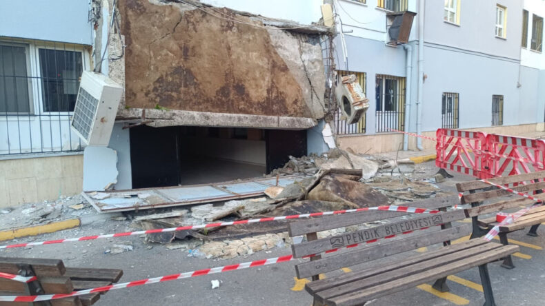 Okulda faciadan d&ouml;n&uuml;ld&uuml;: Beton sa&ccedil;ak &ccedil;&ouml;kt&uuml;