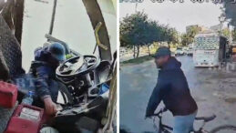 Park Halindeki Minib&uuml;ste Saniyeler İ&ccedil;inde Hırsızlık