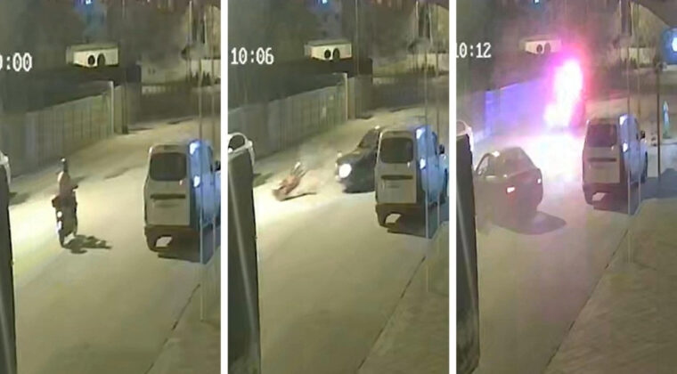 Polisten ka&ccedil;arken aracıyla belediye iş&ccedil;isinin motosikletine &ccedil;arptı! Başkanın oğlu &ccedil;ıktı