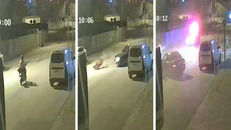 Polisten ka&ccedil;arken aracıyla belediye iş&ccedil;isinin motosikletine &ccedil;arptı! Başkanın oğlu &ccedil;ıktı