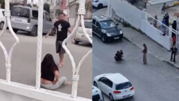 Sokak Ortasında Eşini D&ouml;vd&uuml;, Okuldaki &Ccedil;ocuklar İzledi