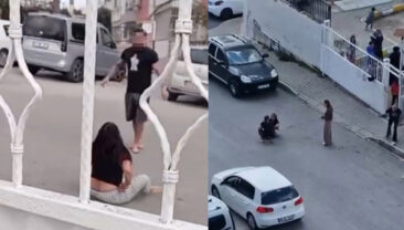 Sokak Ortasında Eşini D&ouml;vd&uuml;, Okuldaki &Ccedil;ocuklar İzledi