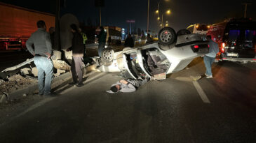 Takla atan otomobilden mucize kurtuluş