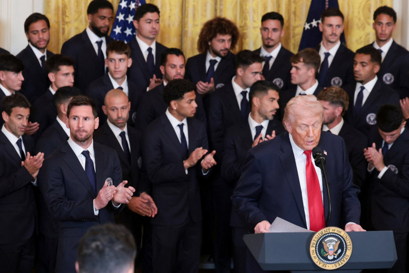 Trump, Beyaz Saray’da 2025 MLS şampiyonu Inter Miami futbol takımını ağırladı.