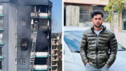 Yangınında mahsur kalan baba ve bebeğini inşaat iş&ccedil;isi kurtardı