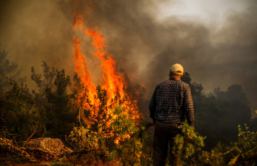 Bilinmeyen sebeplerden çıkan orman yangını