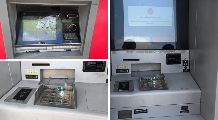 Adana&rsquo;da ATM&rsquo;lere saldırı: Camlar kırıldı, tuşlar par&ccedil;alandı