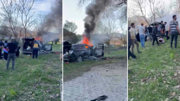 Ağaca &ccedil;arpan cip yandı: 1 &ouml;l&uuml;, 2 yaralı