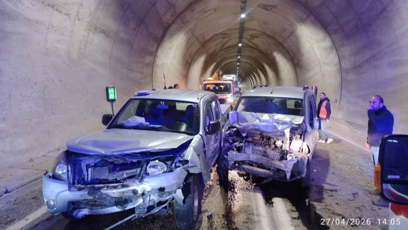 Tünelde yaşanan kaza anı