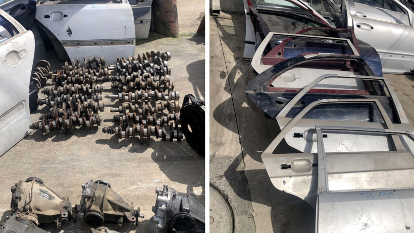 Ele geçirilen oto parçaları