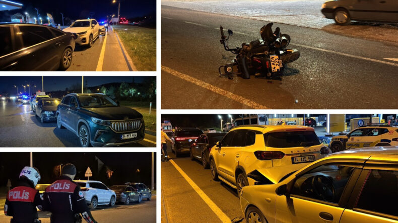 Ani fren yapıp ka&ccedil;an s&uuml;r&uuml;c&uuml;, zincirleme kazaya neden oldu