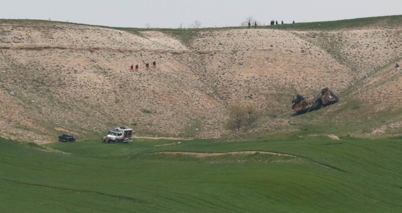 Kaza yapan helikopterin görüntüsü