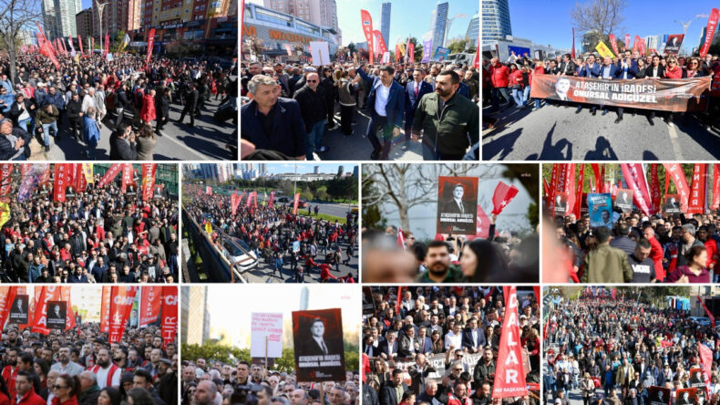 Ataşehir'de Onursal Adıg&uuml;zel&rsquo;e destek y&uuml;r&uuml;y&uuml;ş&uuml;