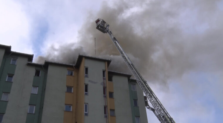 Ataşehir&rsquo;de Yangın: Daire K&uuml;le D&ouml;nd&uuml;, Sakat K&ouml;pek Mahsur Kaldı